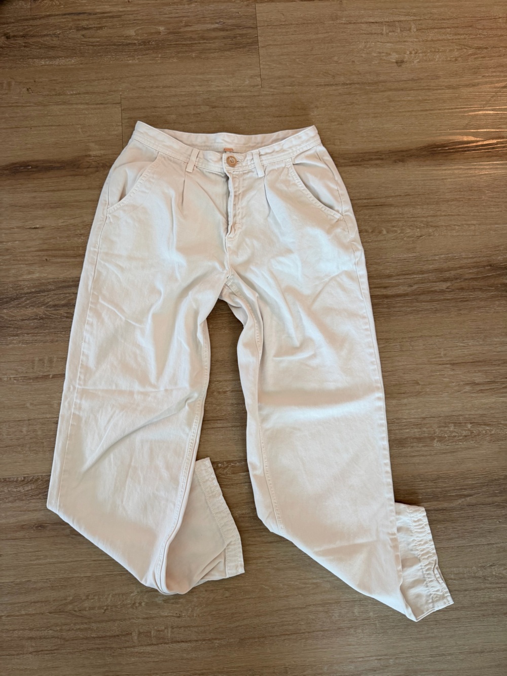 Free People Soft Neutral Pants in Light Cream